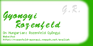 gyongyi rozenfeld business card